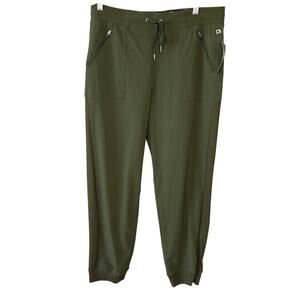 Gap fit NWT army green hike rib panel ankle high rise joggers size L tall